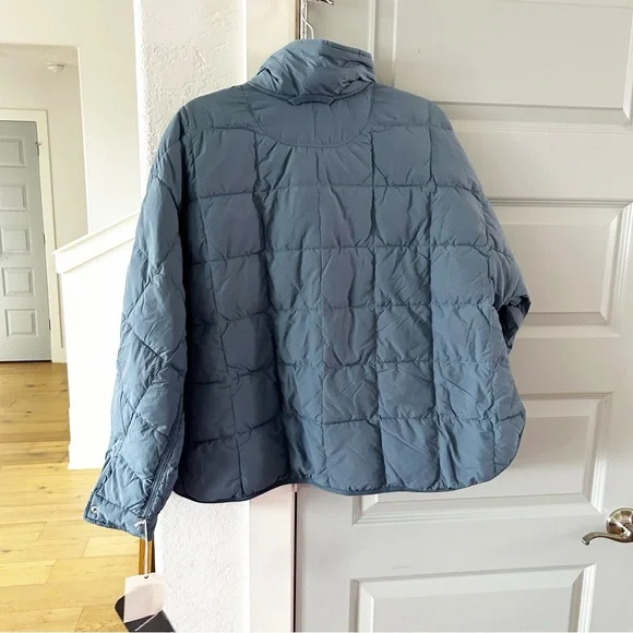 NWT Free People Pippa Packable Puffer Jacket Skyline Blue - Picture 6 of 6